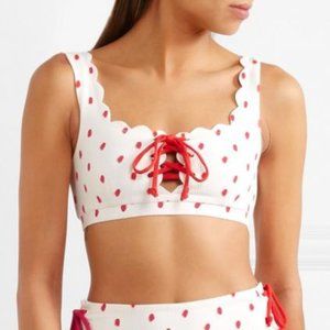 Marysia Red & White Polka Dot Bikini Top XS
